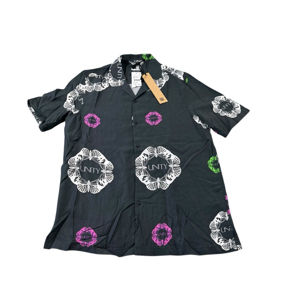 Ksubi Viscose Unityfly Men's S/S Graphic Button Front Size Small NWT